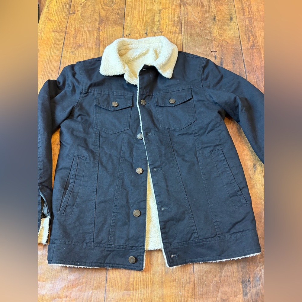 Women's Black Sherpa-Lined Chore/Barn Utility Jacket XS